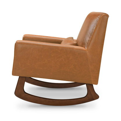 Babyletto Gliders & Rockers Tan Vegan Leather Babyletto Sleepytime Rocker in Vegan Leather