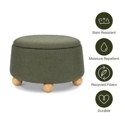Babyletto Ottomans Chai Shearling with Honey Ball Feet Babyletto Tuffet Storage Ottoman