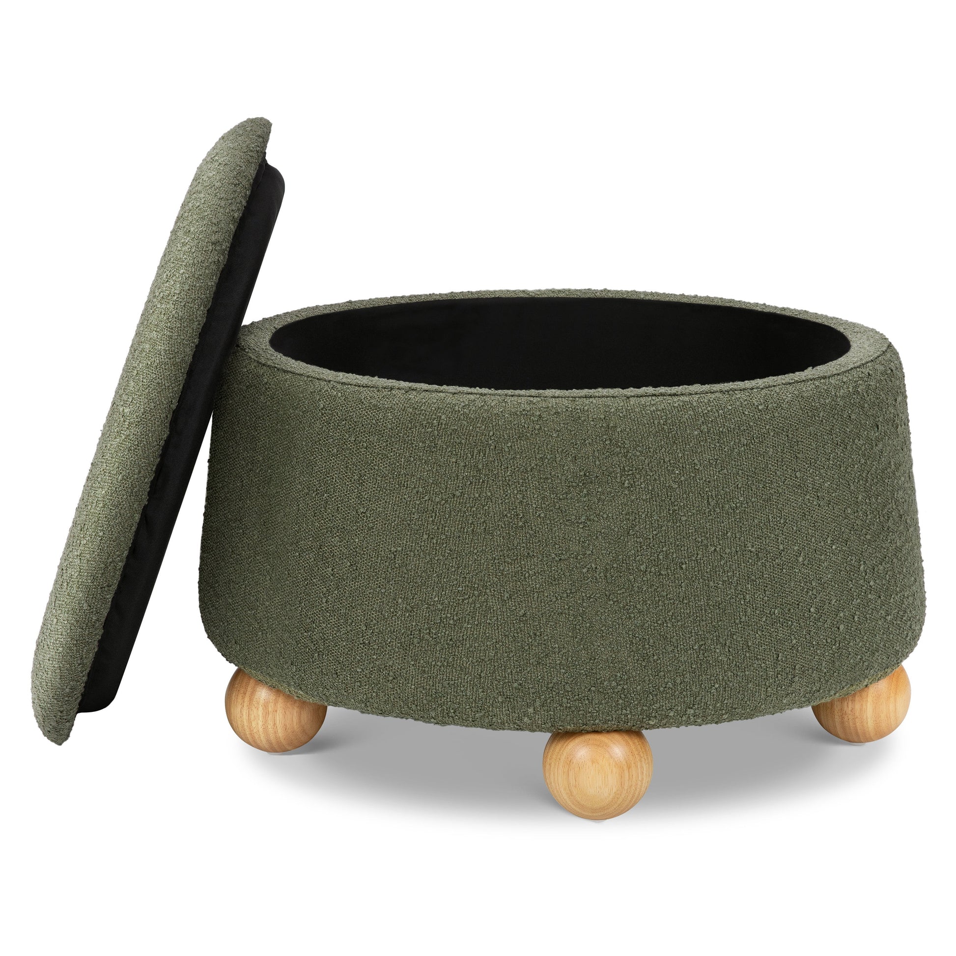 Babyletto Ottomans Chai Shearling with Honey Ball Feet Babyletto Tuffet Storage Ottoman