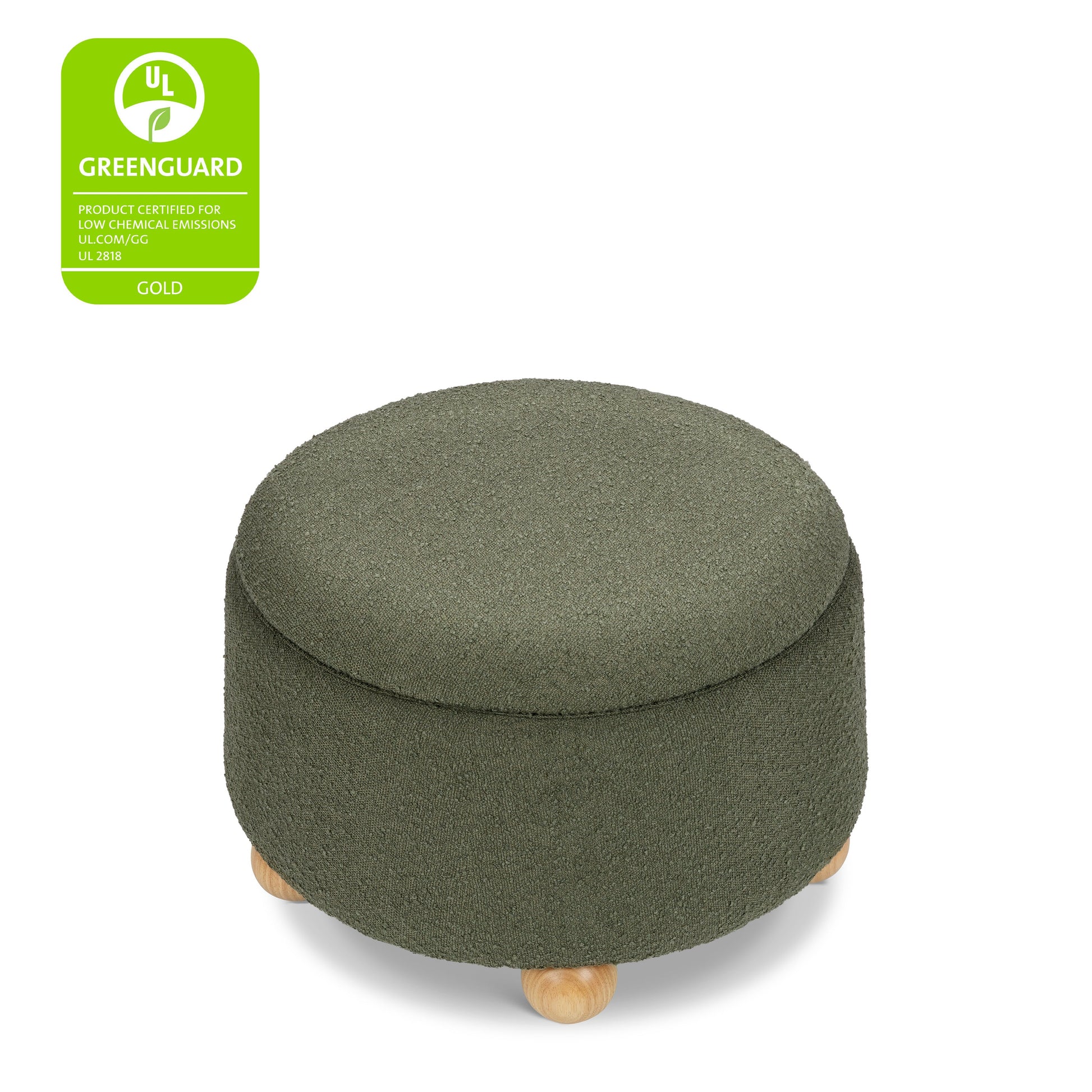 Babyletto Ottomans Chai Shearling with Honey Ball Feet Babyletto Tuffet Storage Ottoman