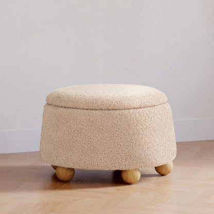 Babyletto Ottomans Chai Shearling with Honey Ball Feet Babyletto Tuffet Storage Ottoman