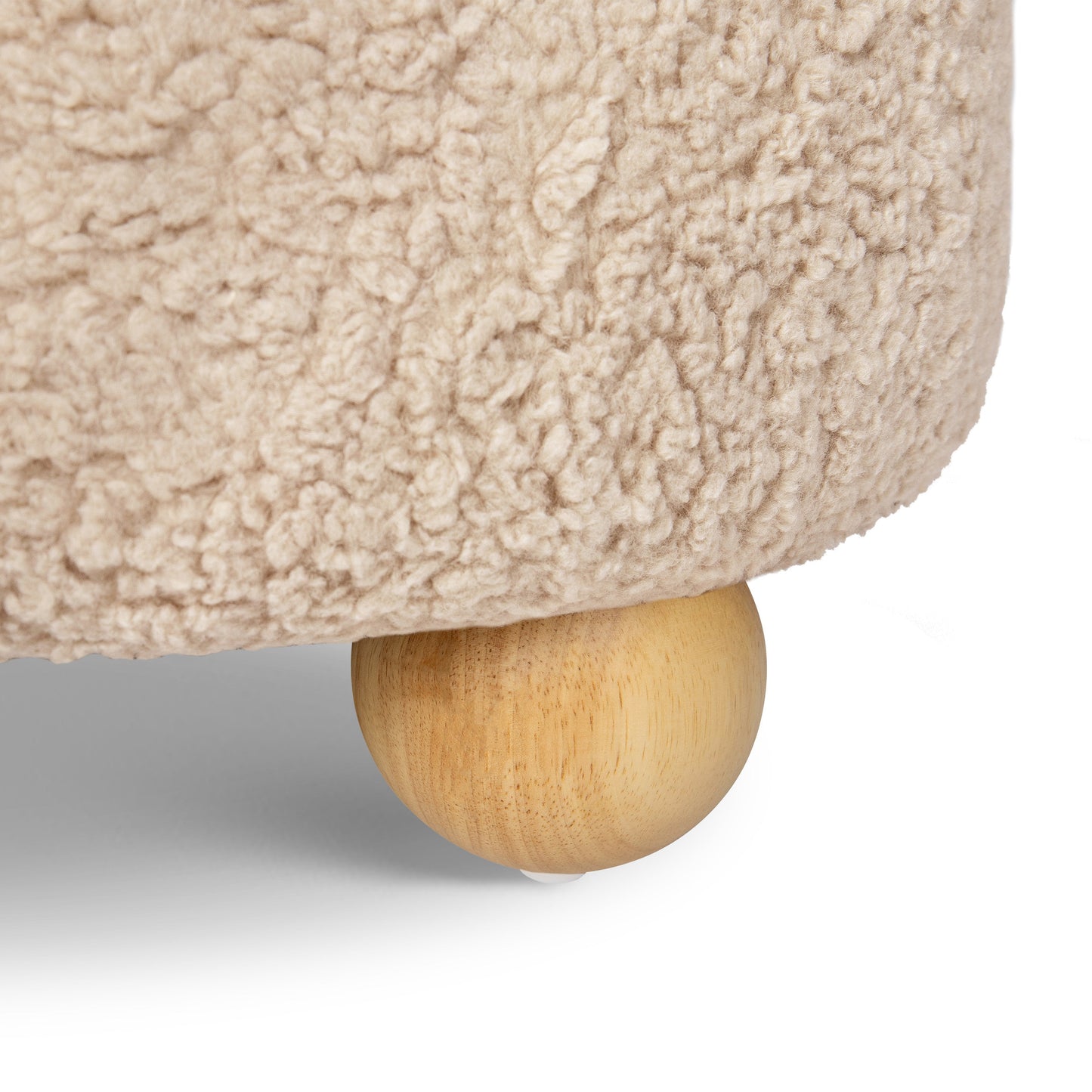 Babyletto Ottomans Chai Shearling with Honey Ball Feet Babyletto Tuffet Storage Ottoman