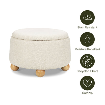 Babyletto Ottomans Chai Shearling with Honey Ball Feet Babyletto Tuffet Storage Ottoman
