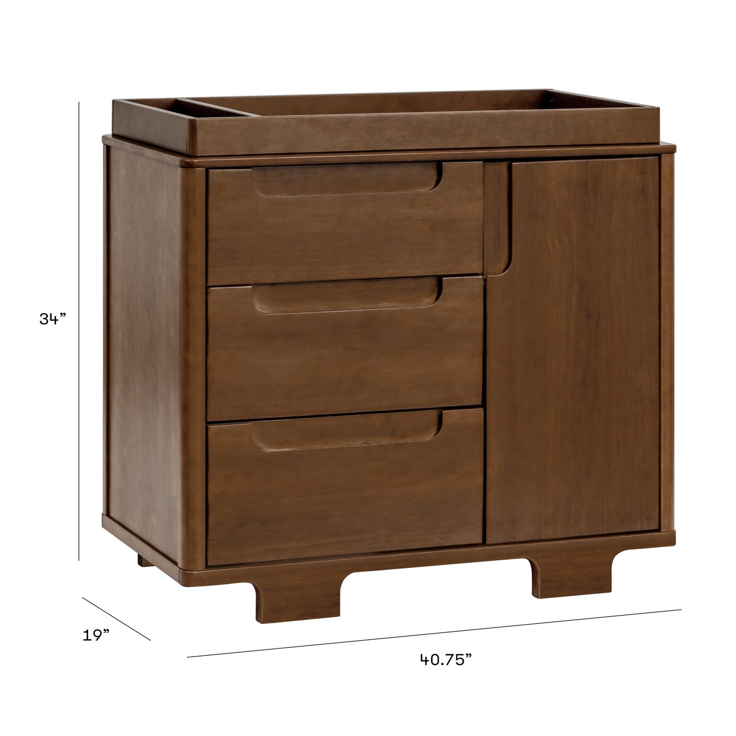 Babyletto Dressers Natural Walnut Babyletto Yuzu 3-Drawer Changer Dresser