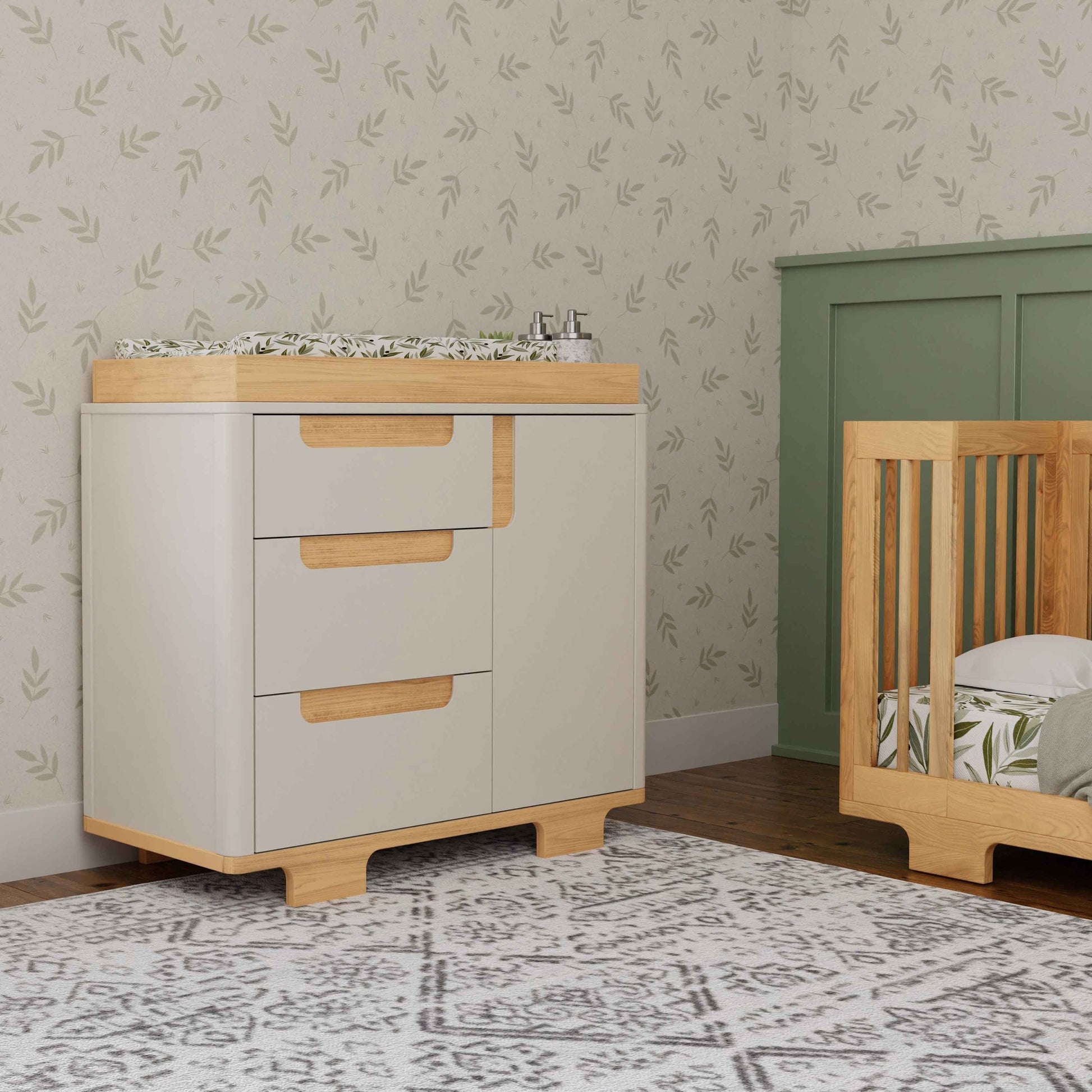 Babyletto Dressers Natural Walnut Babyletto Yuzu 3-Drawer Changer Dresser