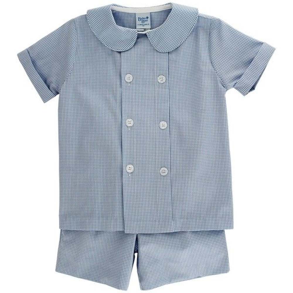 Bailey Boys Boys Apparel / Dressy Sets / Toddler Blue Microcheck / 2 Toddler Bailey Boys Blue Microcheck Dressy Short Set