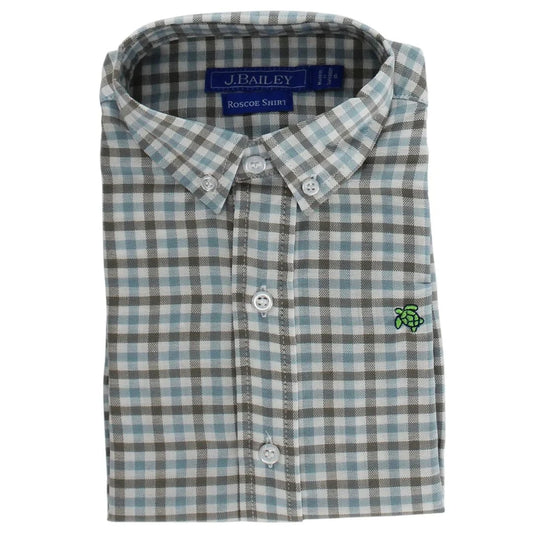 Bailey Boys Button Down Shirt - Pigeon Plaid