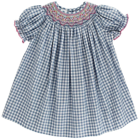 Bailey Boys Denim Gingham with Pink Geo Bishop