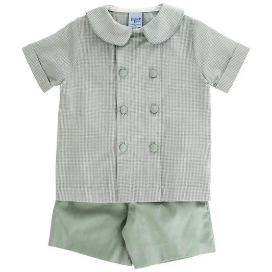 Bailey Boys Dressy Short Set - Celery Check