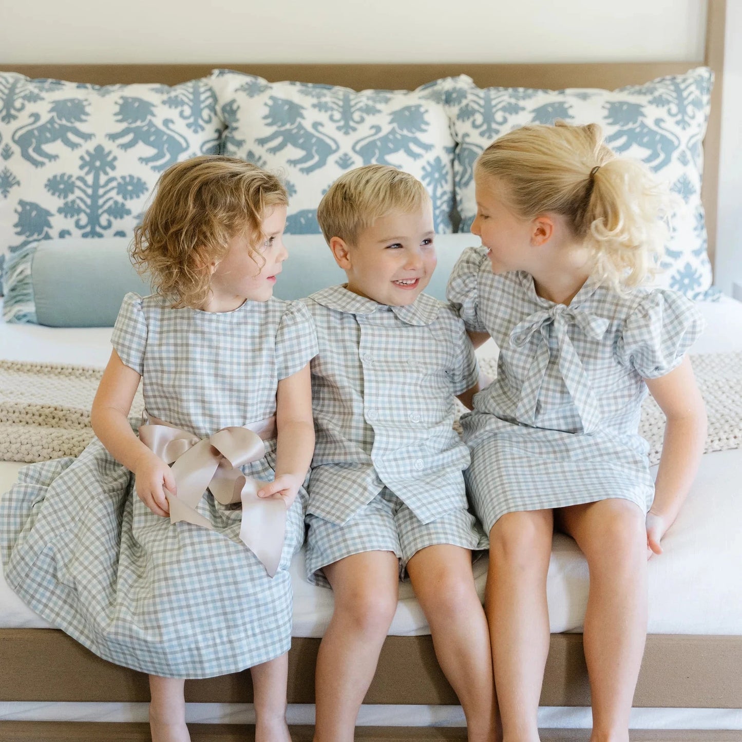 Bailey Boys Dressy Short Set - Pigeon Plaid