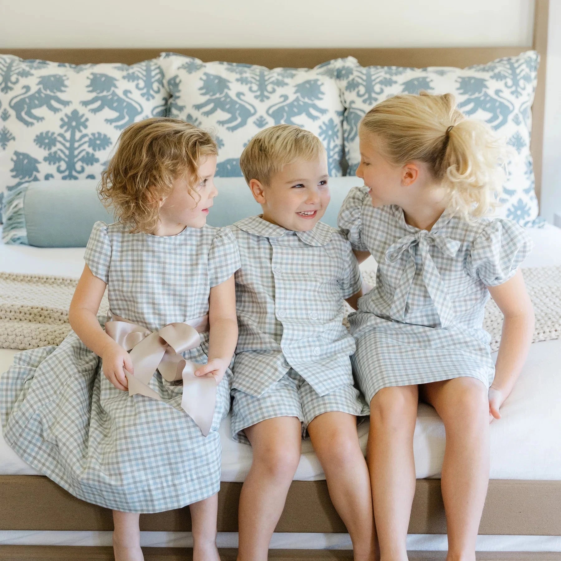 Bailey Boys Dressy Short Set - Pigeon Plaid
