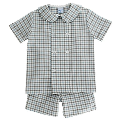 Bailey Boys Dressy Short Set - Pigeon Plaid