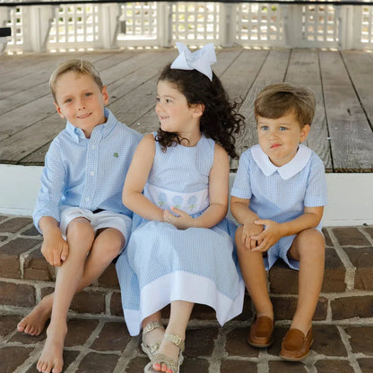 Bailey Boys Bailey Boys Light Blue Check Dressy Short Set