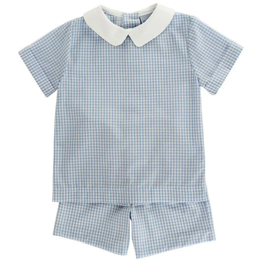 Bailey Boys Blue / 2 Toddler Bailey Boys Light Blue Check Dressy Short Set