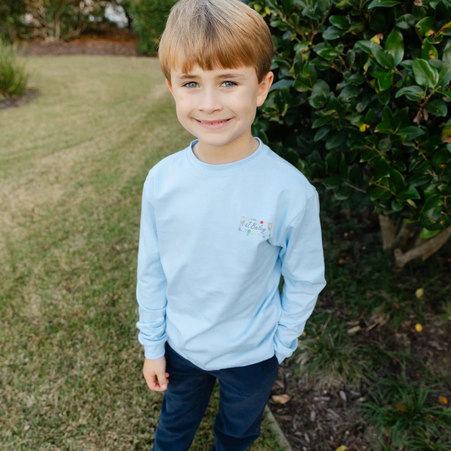 Bailey Boys Long Sleeve Logo Tee - Christmas Labs