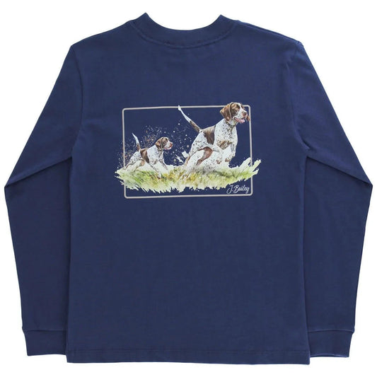 Bailey Boys Long Sleeve Logo Tee - Pointers on Navy