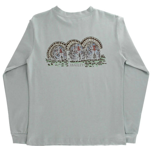 Bailey Boys Long Sleeve Logo Tee - Turkey on Sage