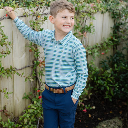 Bailey Boys Long Sleeve Performance Polo - Forest