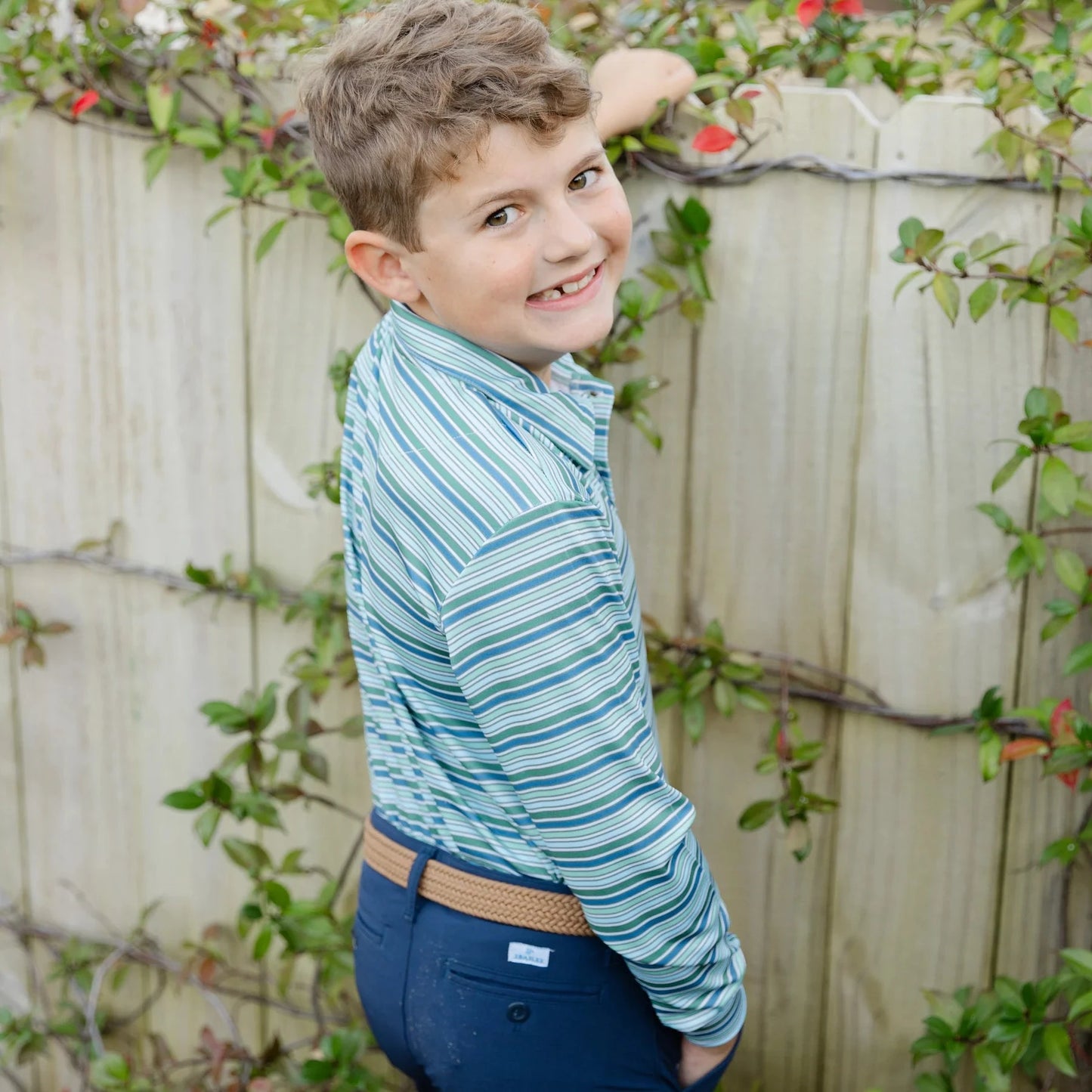 Bailey Boys Long Sleeve Performance Polo - Forest