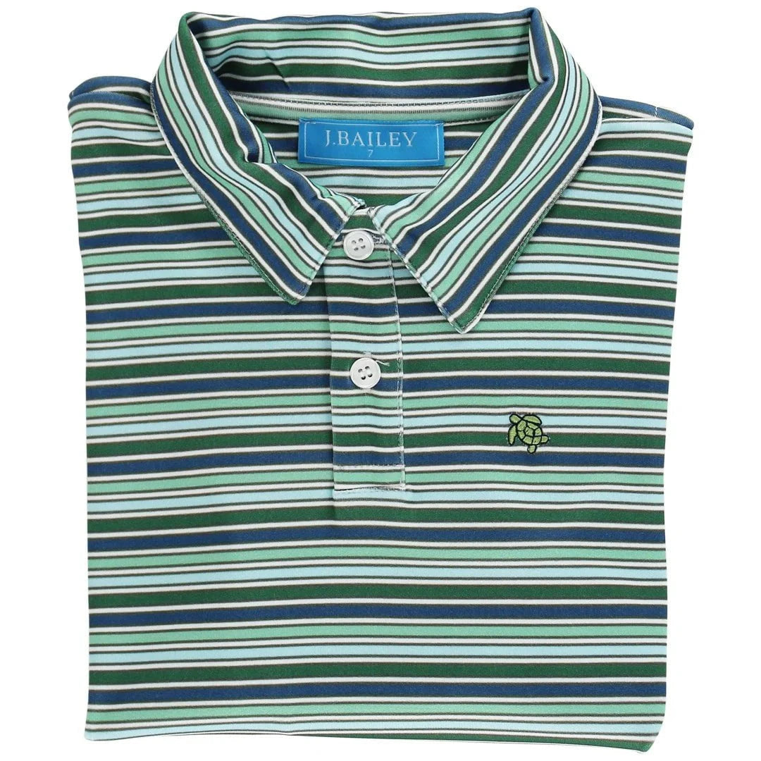 Bailey Boys Long Sleeve Performance Polo - Forest