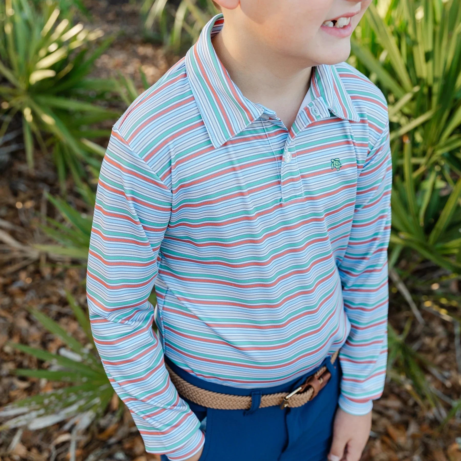 Bailey Boys Long Sleeve Performance Polo - Hazel