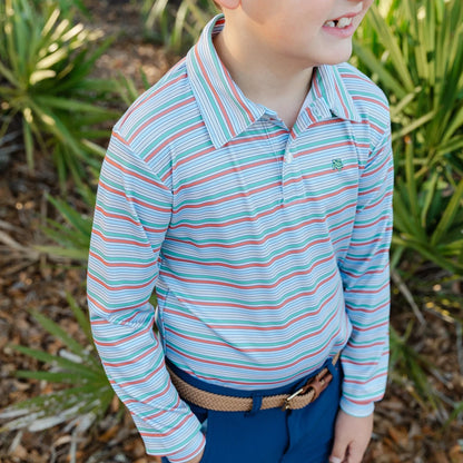 Bailey Boys Long Sleeve Performance Polo - Hazel