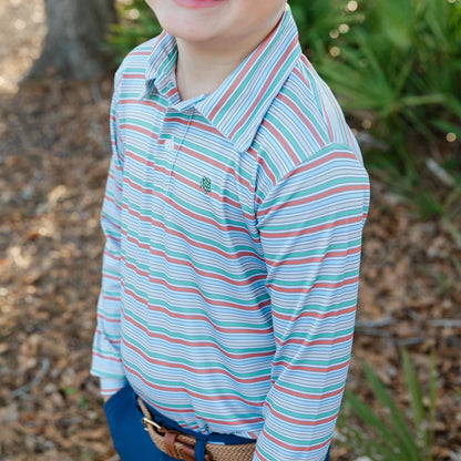 Bailey Boys Long Sleeve Performance Polo - Hazel