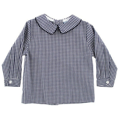 Bailey Boys Toddler Tops 12 Mo / Navy Check Bailey Boys Navy Check Boys Piped Shirt