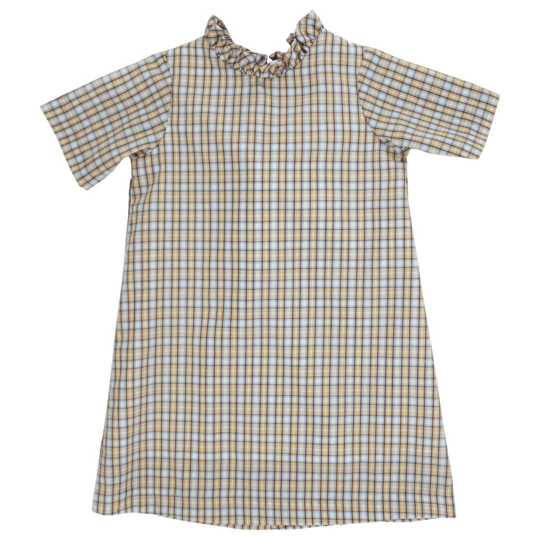 Bailey Boys Girls Dresses Pecan Plaid / 6 Bailey Boys Pecan Plaid with Bison Aline
