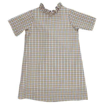 Bailey Boys Girls Dresses Pecan Plaid / 6 Bailey Boys Pecan Plaid with Bison Aline