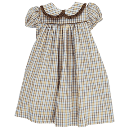 Bailey Boys Girls Dresses Pecan Plaid / 12 Mo Bailey Boys Pecan Plaid with Bison Float