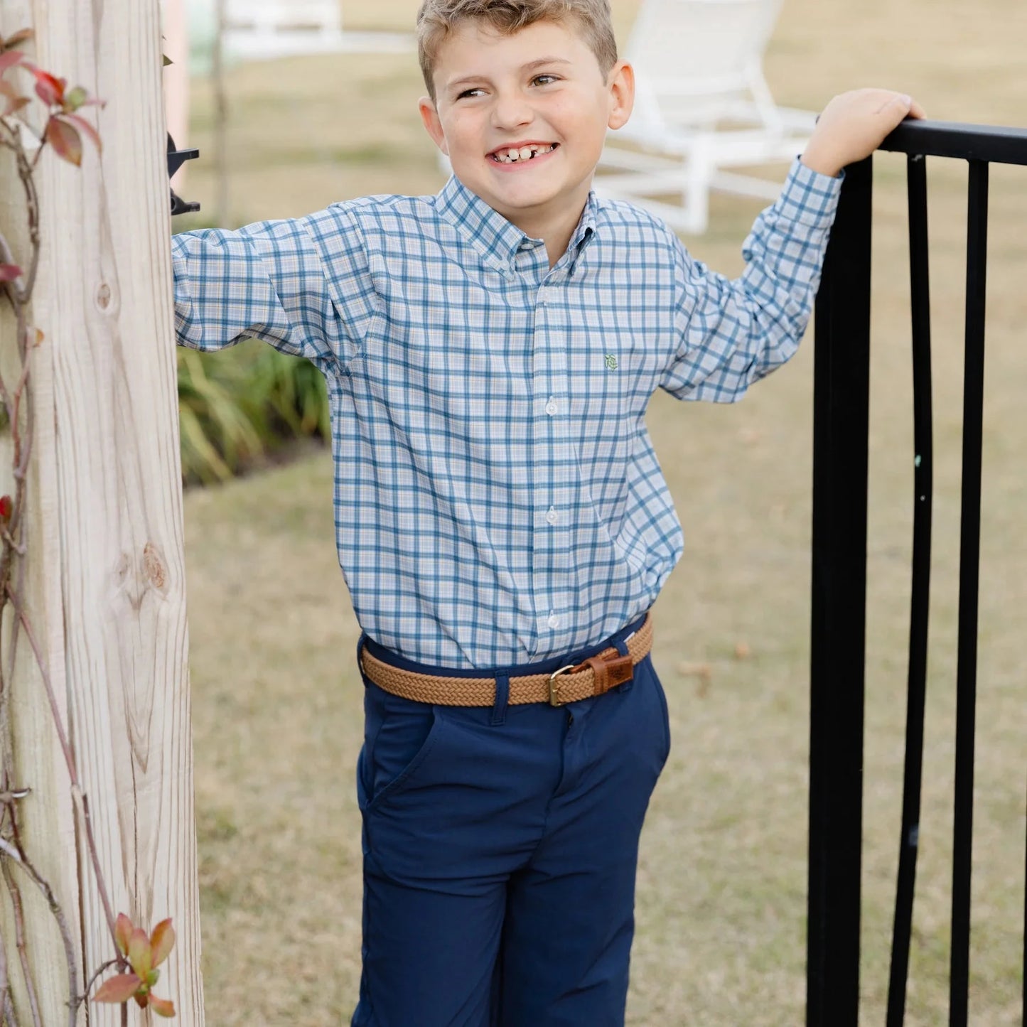 Bailey Boys Performance Button Down - Stone