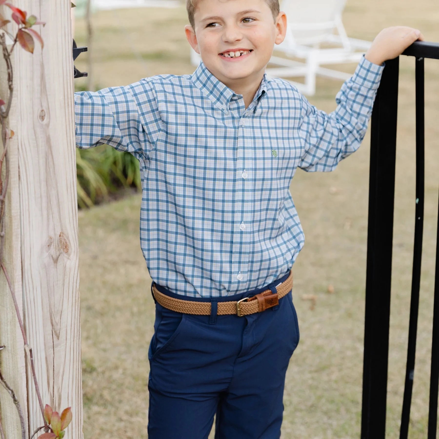 Bailey Boys Performance Button Down - Stone