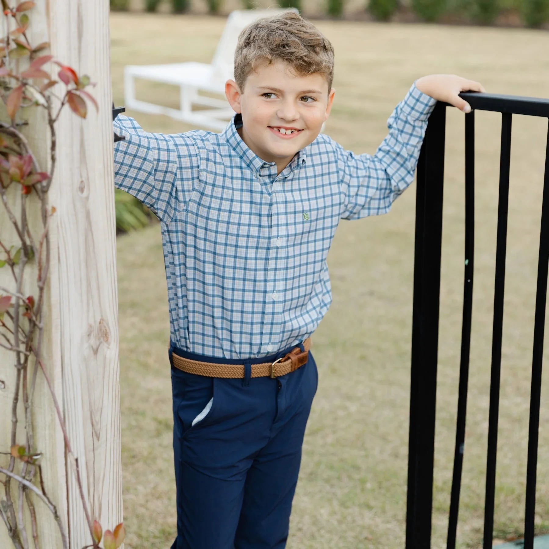 Bailey Boys Performance Button Down - Stone