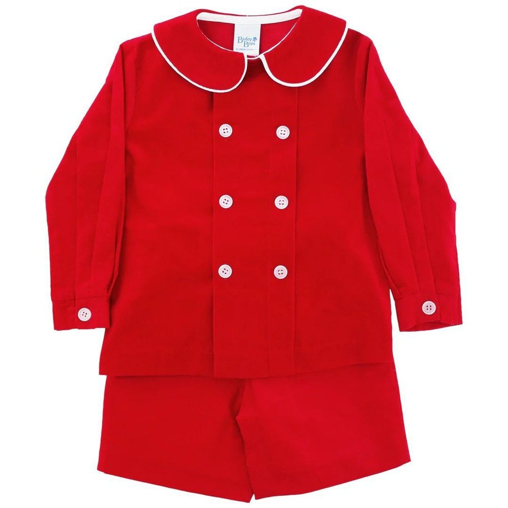 Bailey Boys Red Cord Dressy Short Set babysupermarket