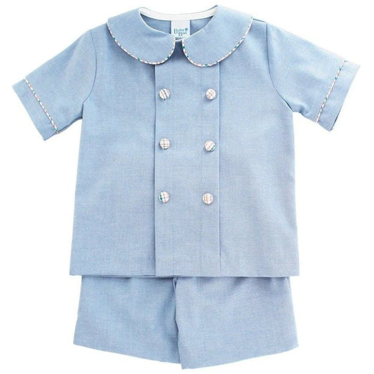 Bailey Boys Sandstone with Chambray Dressy Short Set