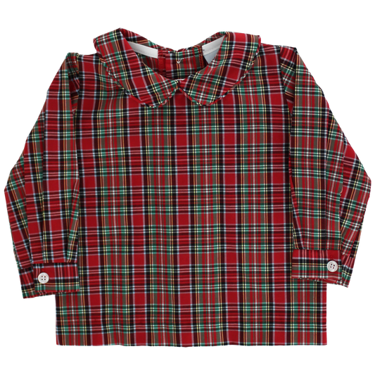 Bailey Boys Boys Shirts Tartan / 12 Mo Bailey Boys Tartan Plaid with Navy Cord Boys Piped Shirt