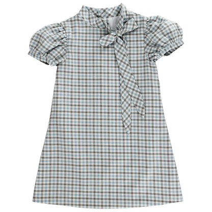 Bailey Boys Tia Tie Dress - Pigeon Plaid