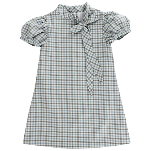 Bailey Boys Tia Tie Dress - Pigeon Plaid