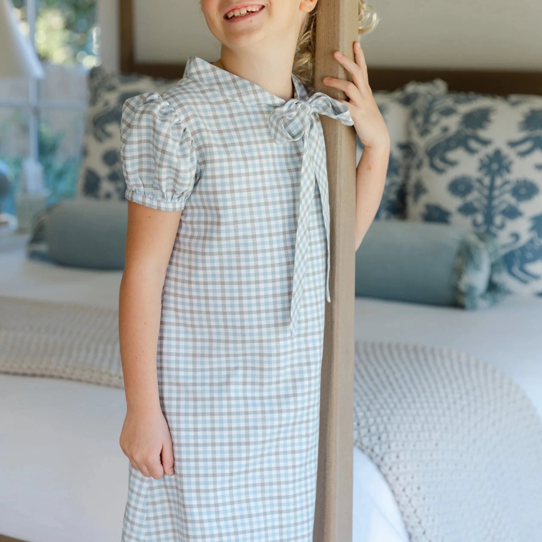 Bailey Boys Tia Tie Dress - Pigeon Plaid