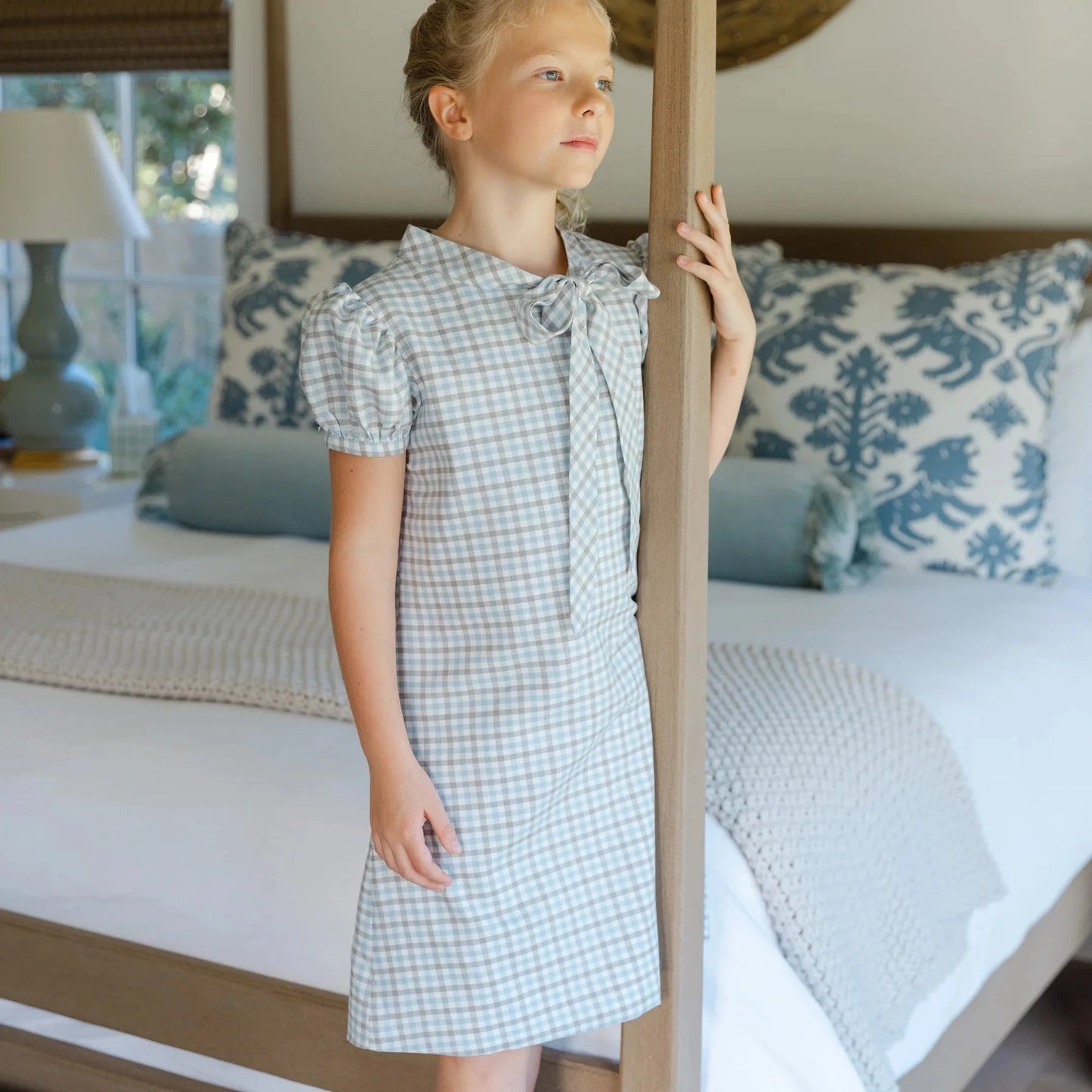 Bailey Boys Tia Tie Dress - Pigeon Plaid