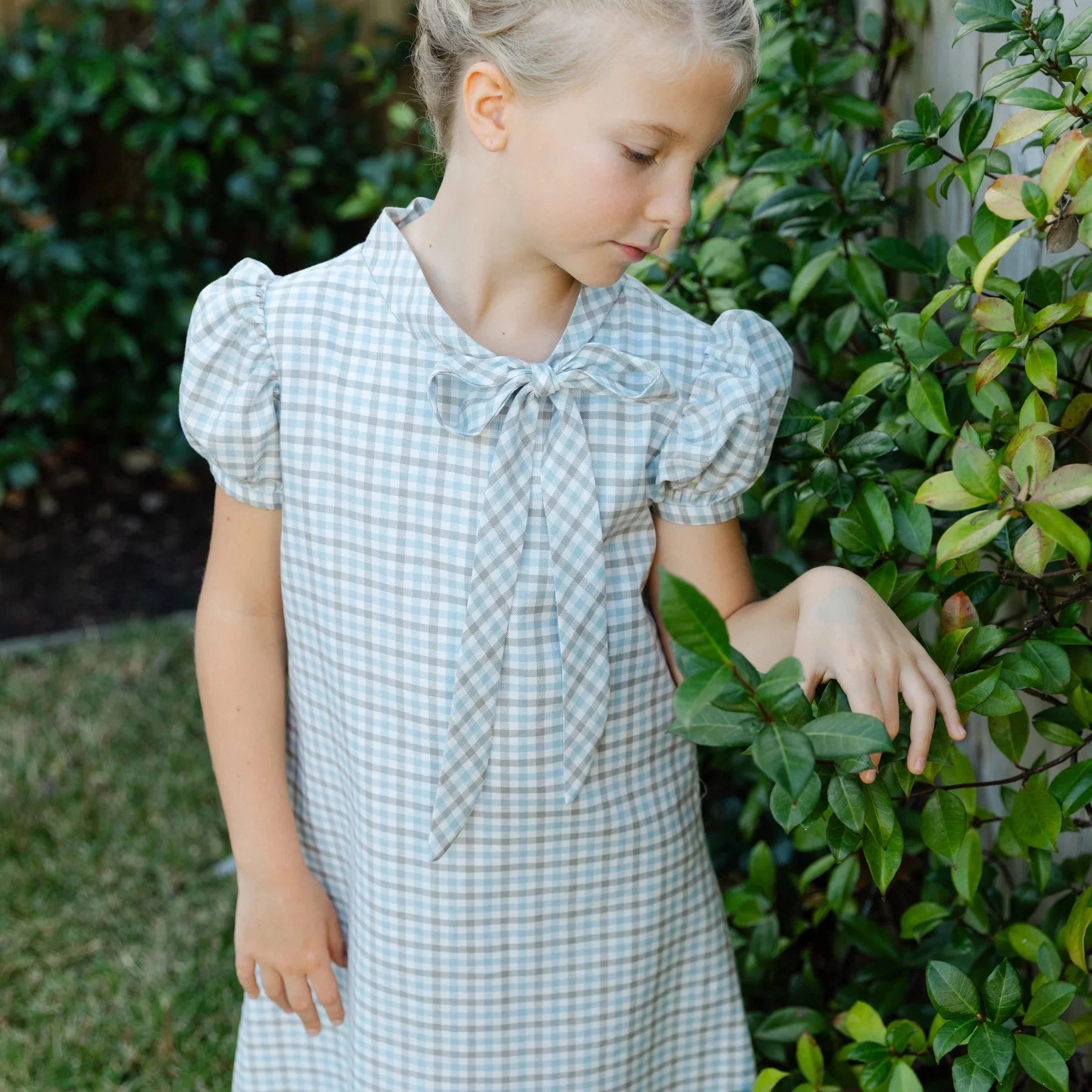 Bailey Boys Tia Tie Dress - Pigeon Plaid