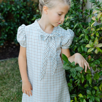 Bailey Boys Tia Tie Dress - Pigeon Plaid