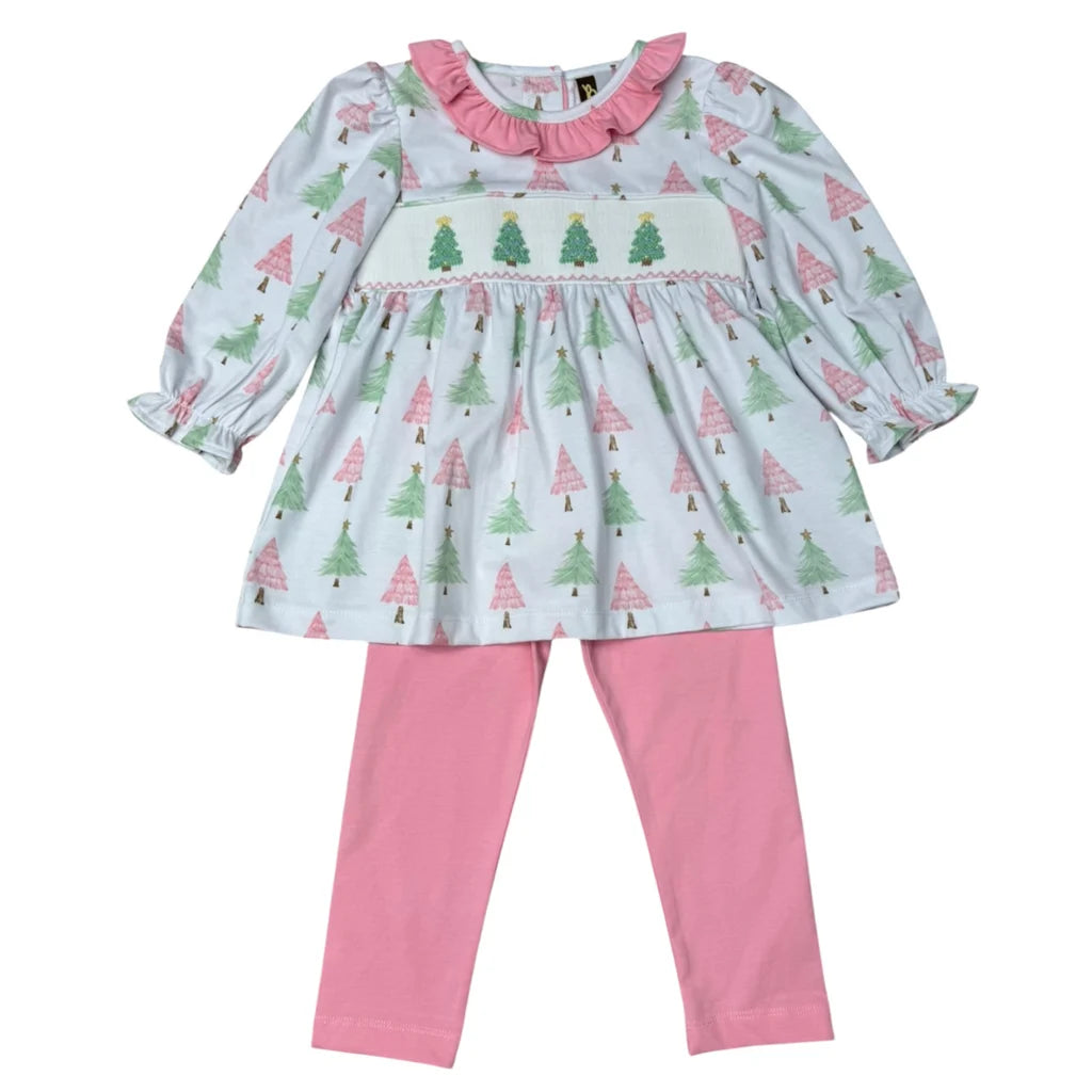 Banana Split Girls O' Christmas Tree Legging Set
