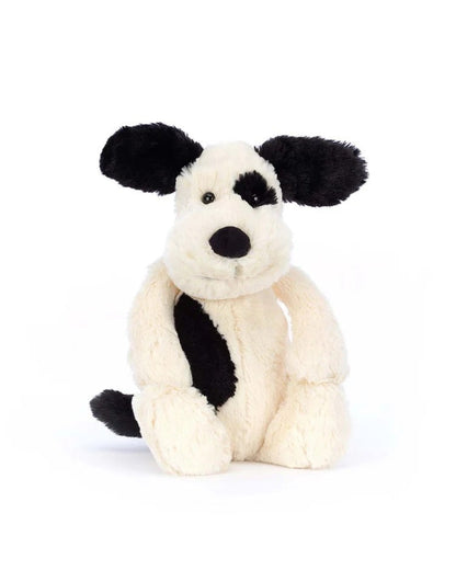 Jellycat Bashful Black & Cream Puppy "Rufferty" Little