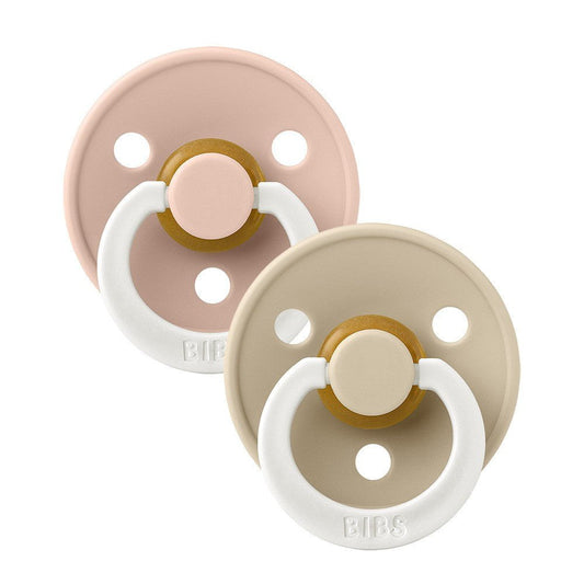 Bibs 2PK Colour Pacifier 0+Months Size 1 Glow In The Dark BlushGLOW/VanillaGLOW