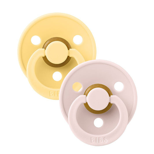 BIBS Pacifiers and Teethers Bibs 2PK Colour Pacifier 0+Months Size 1 - Pale Butter/Petal