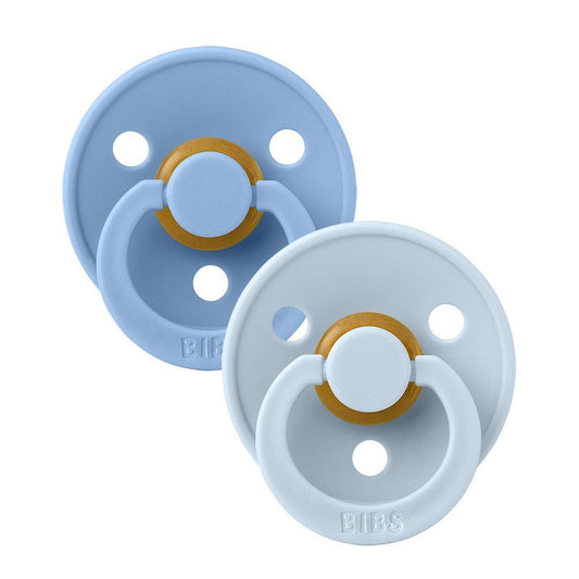 Bibs 2PK Colour Pacifier 0+Months Size 1 - SkyBlue/BabyBlue