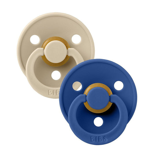 BIBS Pacifiers and Teethers Bibs 2PK Colour Pacifier 0+Months Size 1 - Vanilla/Cornflower