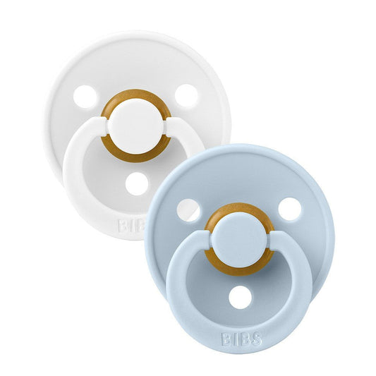 Bibs 2PK Colour Pacifier 0+Months Size 1 White/Baby Blue
